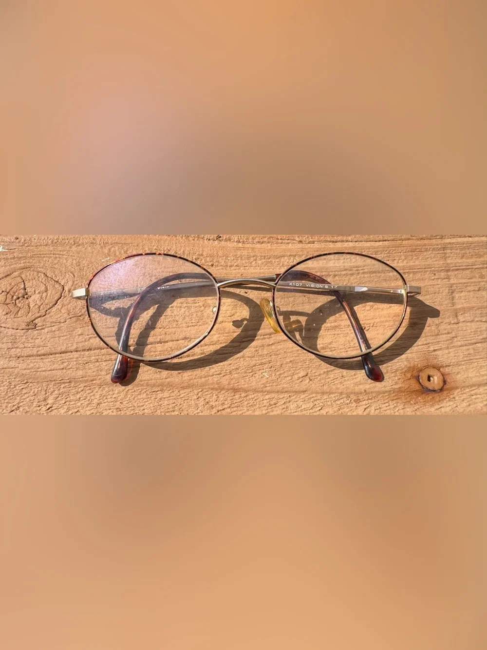 Vintage Vision's X107 Gold Metal Oval Full Rim Eyeglass Frames Only 50-20-140